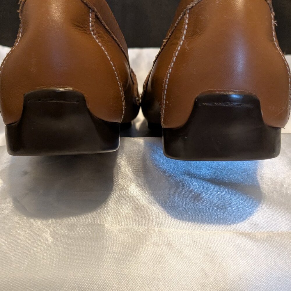Murano American Kimi Cognac brown leather horsebit loafers size 8 - Picture 4 of 7